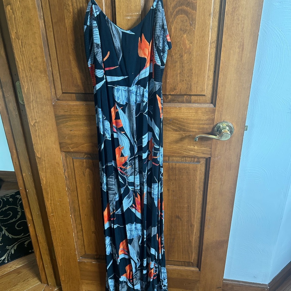 Patrons of Peace Black and Orange Maxi Dress